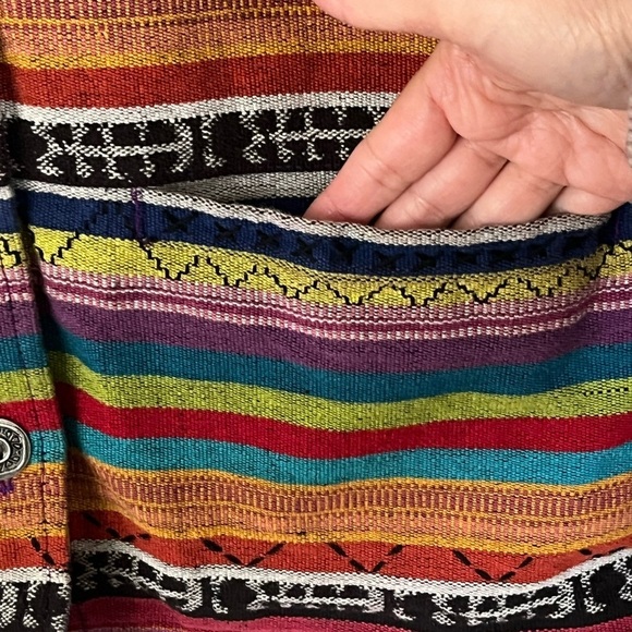 Chico's Design Southwestern Colorful Striped 100% Button Front Jacket Small - Picture 6 of 13
